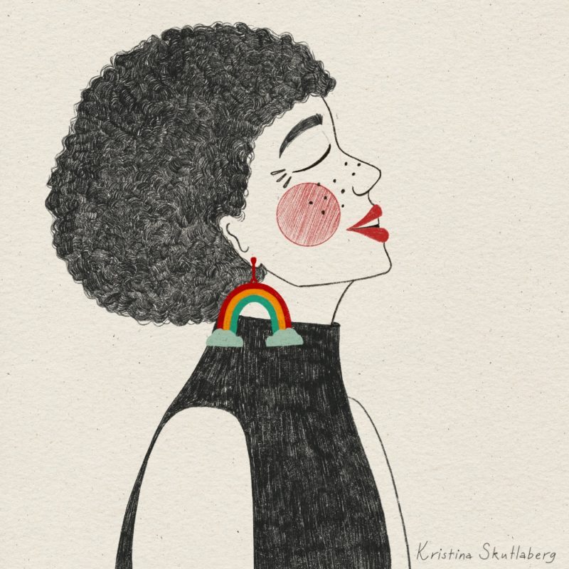 Lady with rainbow