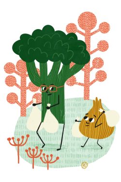 Broccoli and onion